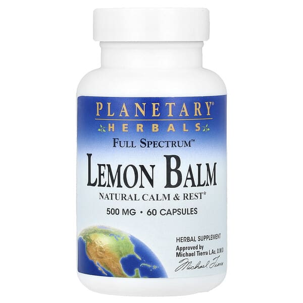 Planetary Herbals, Full Spectrum™ Lemon Balm, 60 Capsules (500 mg per Capsule)