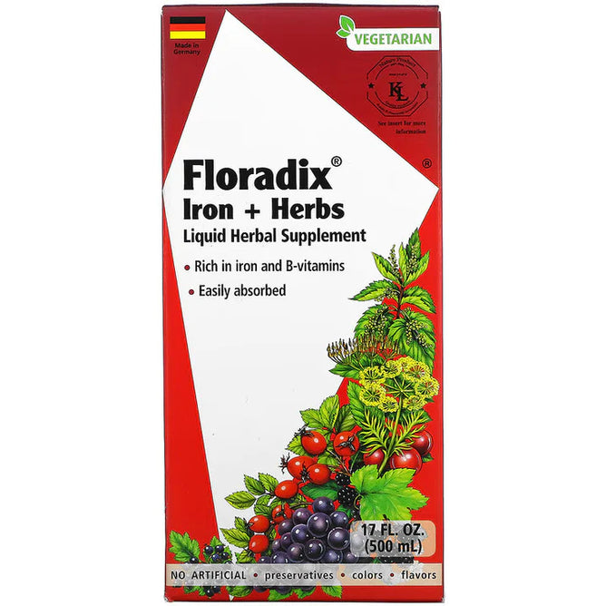 floradix iron, Gaia Herbs, + Herbs, 17 fl oz (500 ml)