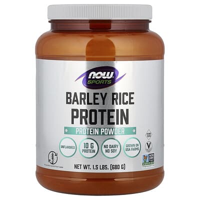 NOW Foods, Sports, Barley Rice Protein Powder, Unflavored, 1.5 lbs (680 g)