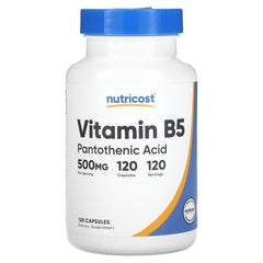 Nutricost, Vitamin B5, 500 mg, 120 Capsules
