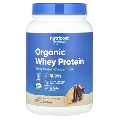 Nutricost, Organic Whey Protein, Chocolate PB, 2 lb (907 g)