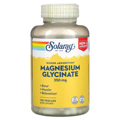 Solaray Magnesium Glycinate, High Absorption 350 mg, 120 VegCaps