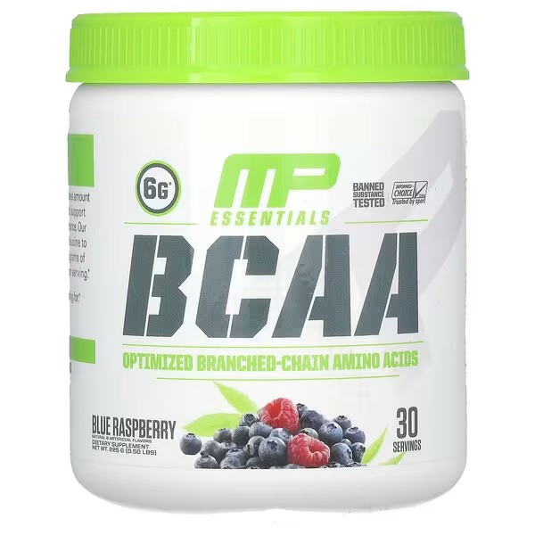 MusclePharm, Essentials, BCAA, Blue Raspberry, 0.5 lbs