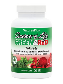 NaturesPlus, Source of Life Green & Red Multivitamin & Mineral Bi-Layered Tablets - 90 Tablets