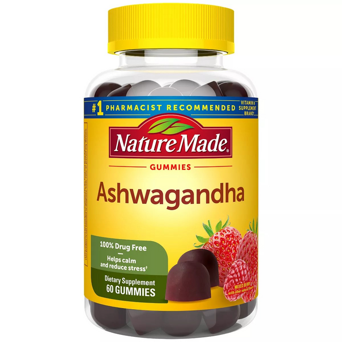 Nature Made Vegan KSM-66 Ashwagandha Gummies for Stress Relief Support - 60ct