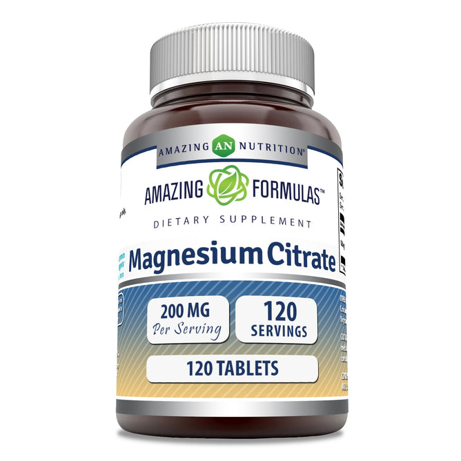 Amazing Formulas Magnesium Citrate | 200 Mg | 120 Tablets