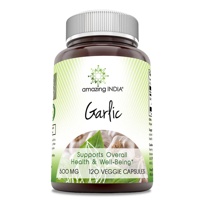 Amazing India Garlic | 500 Mg | 120 Veggie Capsules