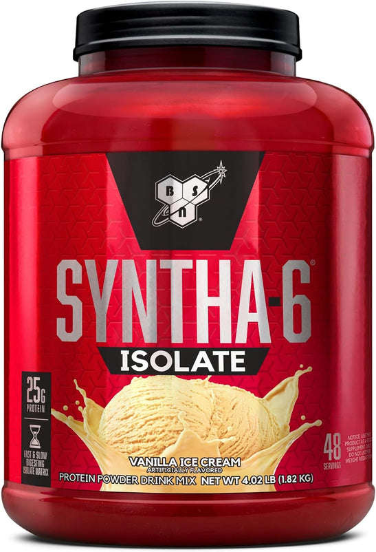 Syntha-6 Isolate, Protein Powder Drink Mix, Vanilla Ice Cream, 4.02 lbs, BSN