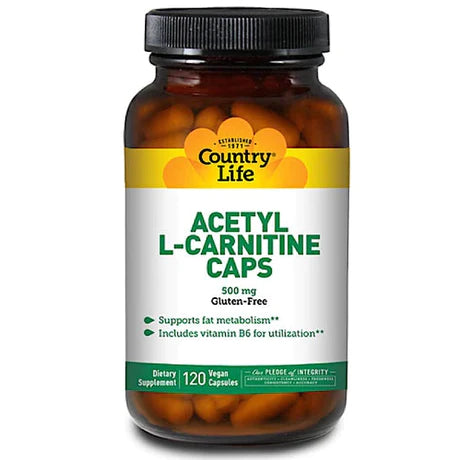 Country Life Acetyl L Carnitine, 500 mg, 120 Vegetarian Capsules