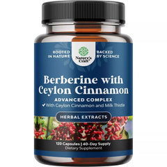 Balancing Berberine Plus 1200mg Per Serving Complex, Antioxidant Berberine + Ceylon Cinnamon, Heart Health and Sugar Support, Nature's Craft, 120ct