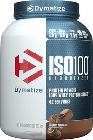 dymatize iso whey protein, 100 Hydrolyzed, 100% Whey Protein Isolate, Gourmet Chocolate, 3 lbs