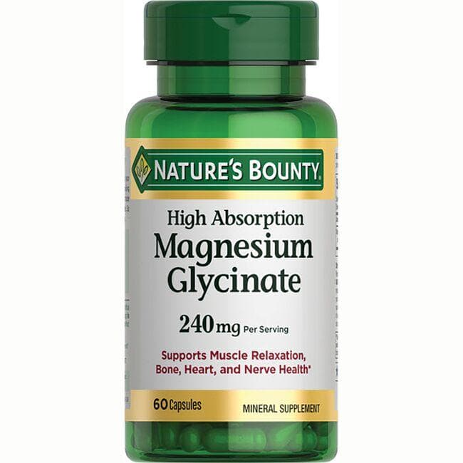 Nature's Bounty High Absorption Magnesium Glycinate 240 mg 60 Caps