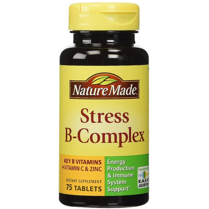 Nature Made Stress B-Complex Dietary Supplement Tablets with Vitamin C & Zinc 75 ea