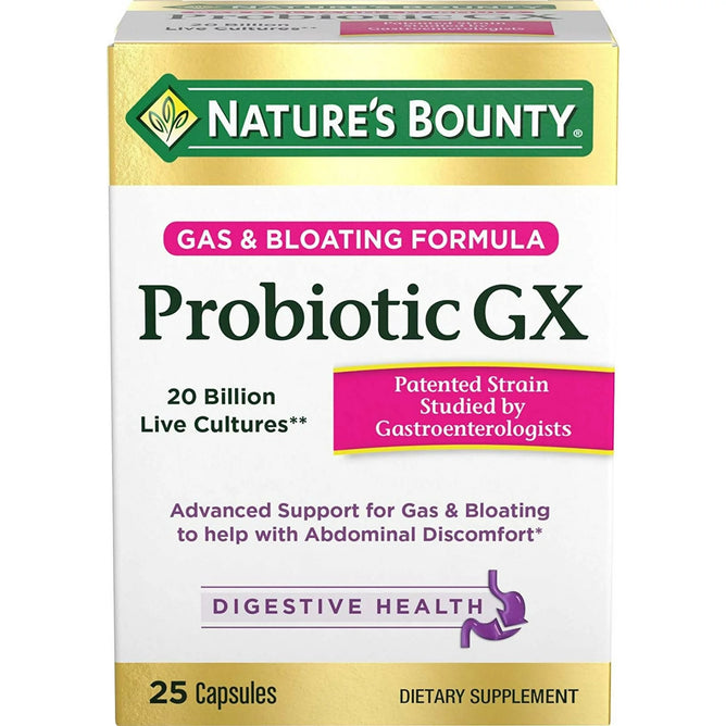 Nature's Bounty Probiotic GX Gas & Bloating Formula, Capsules 25 ea