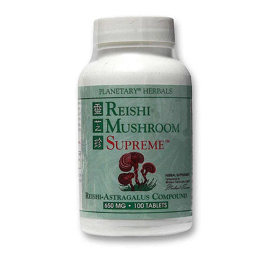 Planetary Herbals, Reishi Mushroom Supreme 650 mg, 100 Tablets