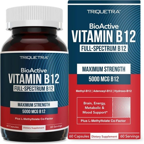 triquetra b12, Triquetra Health L-Methylfolate Plus Methyl B12, 15 mg, triquetra bioactive b12, 60 Capsules