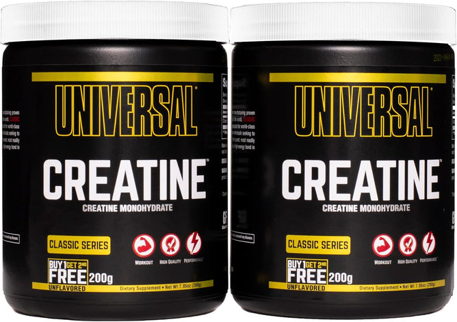 Universal Nutrition Creatine, Monohydrate, Unflavored, 2 Bottles, 7.05 oz (200 g) Each