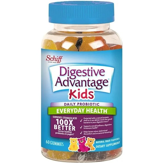 Schiff Probiotic Kids Natural Fruit Flavor Gummies, Digestive Advantage - 65 Count