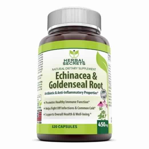 Herbal Secrets Echinacea & Goldenseal Root 450 Mg 120 Capsules