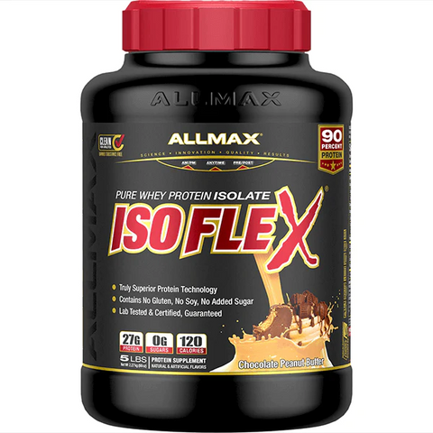 Isoflex, 100% Pure Whey Protein Isolate, Chocolate Peanut Butter, 5 lbs, by ALLMAX