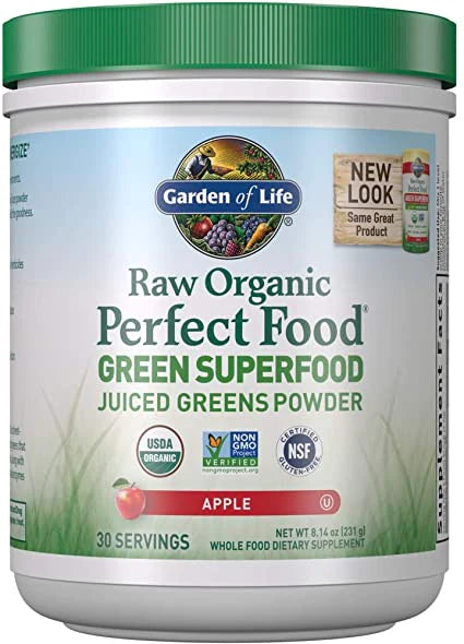 garden of life green superfood, Perfect Food RAW Organic Green Super Food Apple - 7.9 oz