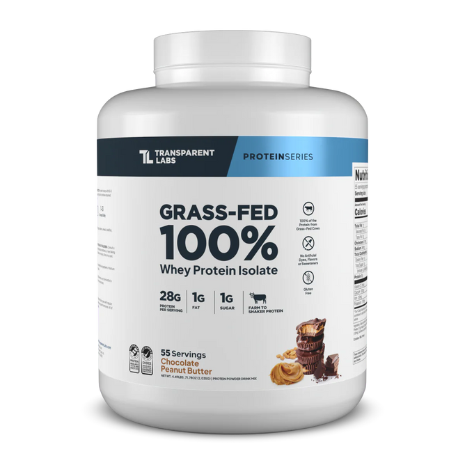 Transparent Labs, Grass Fed Whey Protein Isolate, Chocolate Peanut Butter. 4lbs