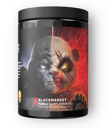 Panda Supps vs Black Market Labs Collab Panda's Blood (Red Gummy Bear) - 20-40 Servings