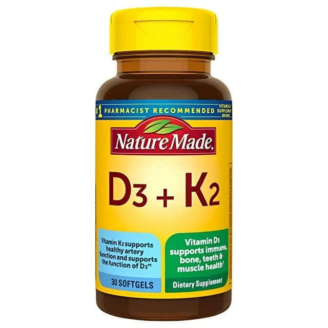 Nature Made Vitamin D3 K2, 5000 IU (125 mcg), 30 Softgels