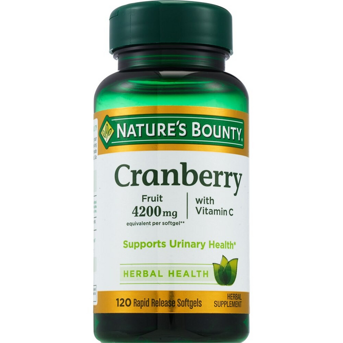 nature's bounty cranberry 4200 mg, 120 softgels