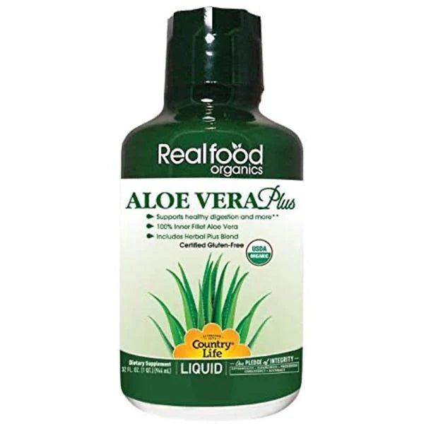 Country Life Realfood Organics Aloe Vera Plus Liquid 32 Fl Oz