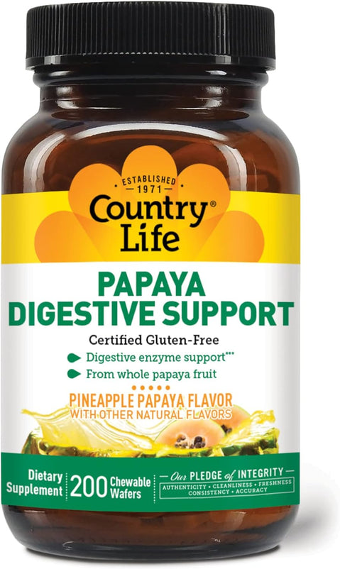 country life papaya digestive support, 200 Chewables