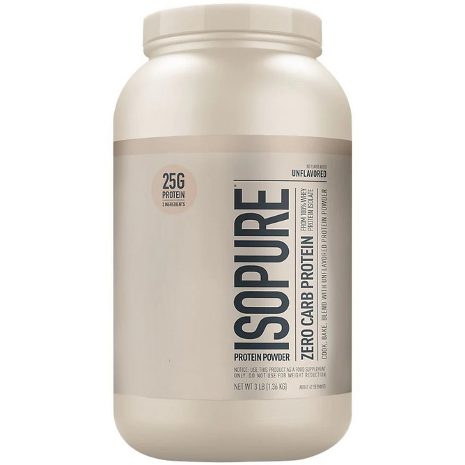 Isopure Zero Carb Protein Powder Unflavored, 3lbs - 47 Servings
