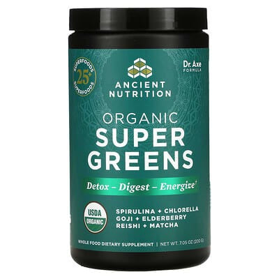 ancient nutrition super greens, Organic Super Greens, 7.05 oz (200 g)