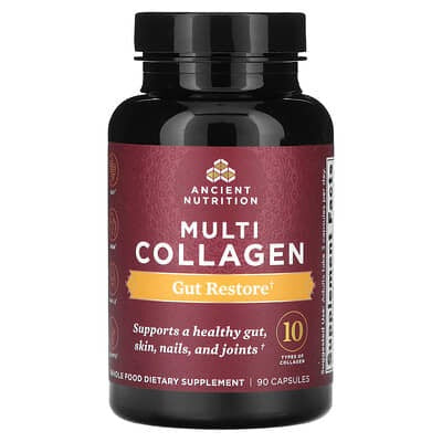 Ancient Nutrition Multi Collagen, Gut Restore, 90 Capsules