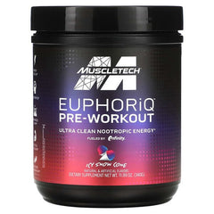 MuscleTech, EuphoriQ Pre-Workout, Icy Snow Cone, 11.99 oz (340 g)