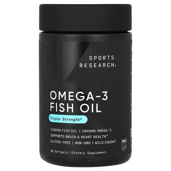 Sports Research, Omega-3 Fish Oil, Triple Strength, 90 Softgels