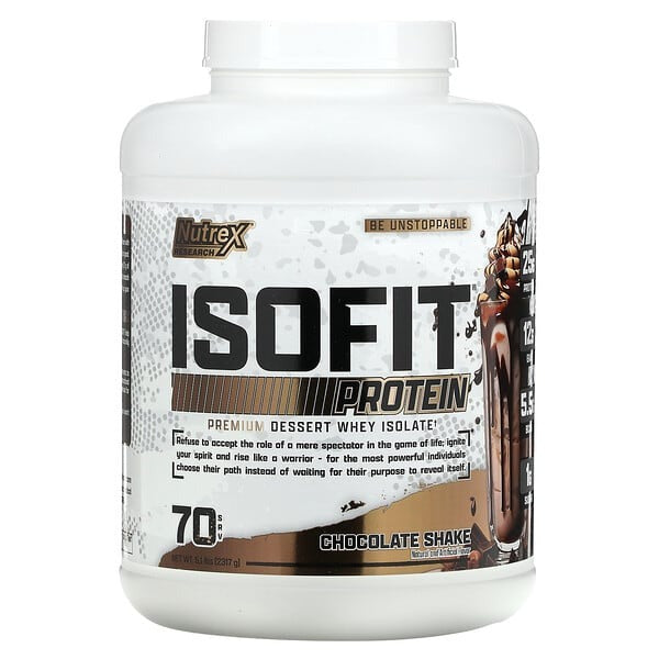 nutrex protein powder, IsoFit, Chocolate Shake, 5.1 lbs (2,317 g)