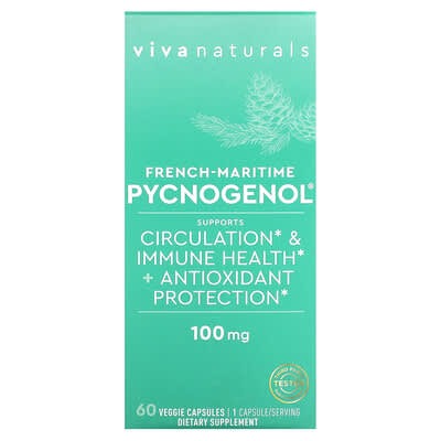 Viva Naturals, French-Maritime Pycnogenol, 100 mg, 60 Veggie Capsules