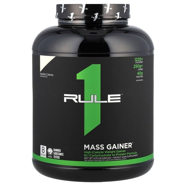 rule 1 mass gainer, Vanilla Creme, 5.73 lb (2.6 kg)