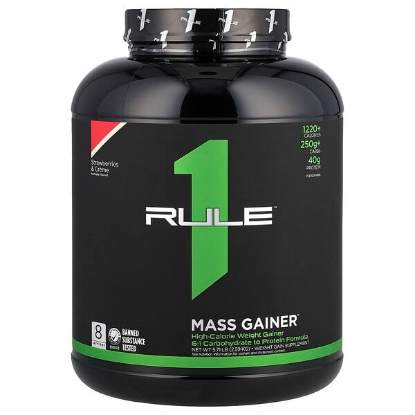 Rule One Proteins, Mass Gainer, Strawberries & Creme, 5.71 lb (2.59 kg)