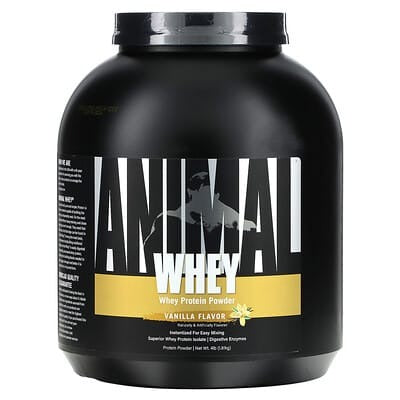 whey vanilla, Whey Protein Powder, Vanilla, 4 lb (1.81 kg), Animal,