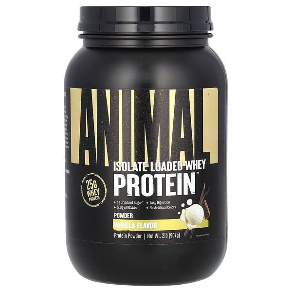 Animal, Animal, Isolate Loaded Whey Protein Powder, Vanilla, 2 lb (907 g)