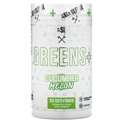 Axe & Sledge Supplements, Greens+, Cucumber Melon, 10.47 oz (297 g)