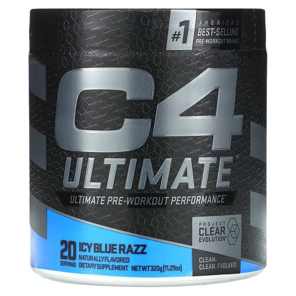 c4 ultimate pre workout, Cellucor, Performance, Icy Blue Razz, 11.29 oz (320 g)