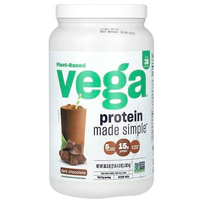 Vega, Plant-Based Protein Made Simple, Dark Chocolate, 2 lb 4.3 oz (1.03 kg)