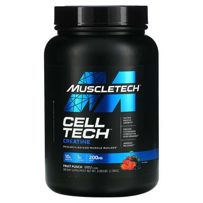 MuscleTech Performance Series, CELL-TECH Creatine, Fruit Punch, 3 lbs (1.36 kg)