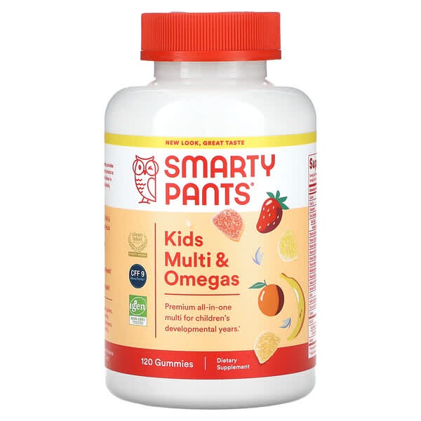 SmartyPants, Kids Multi & Omegas, Lemon, Orange, and Strawberry Banana, 120 Gummies
