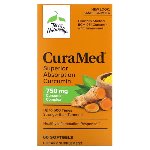 Terry Naturally CuraMed, Superior Absorption Curcumin, 750 mg, 60 Softgels