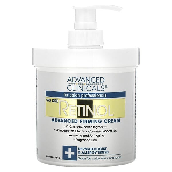 Advanced Clinicals Retinol, Advanced Firming Cream, Fragrance Free, 16 oz (454 g)