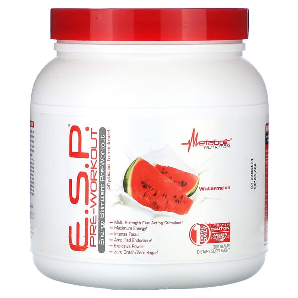 Metabolic Nutrition, E.S.P. Pre-Workout, Watermelon, 300 g